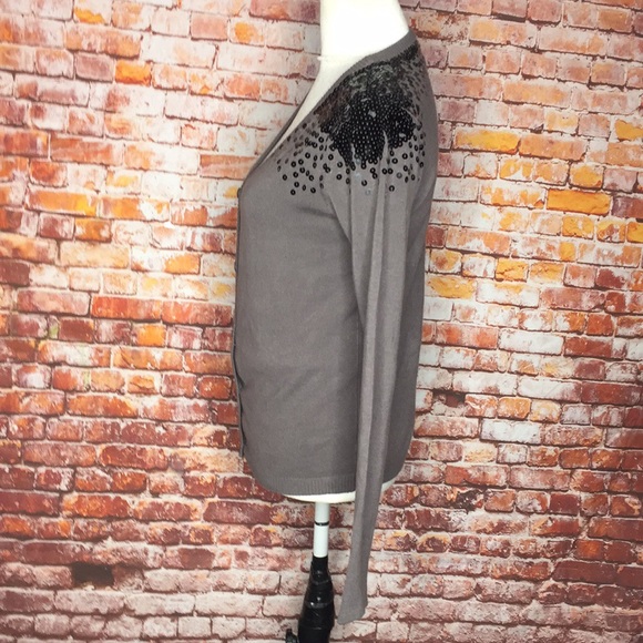 Rue 21 Gray and Black Sequined Button Down Cardigan - Picture 6 of 9